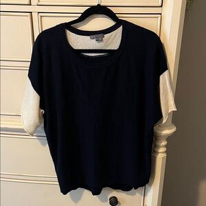 Vince Navy and Cream Short Sleeve Tee